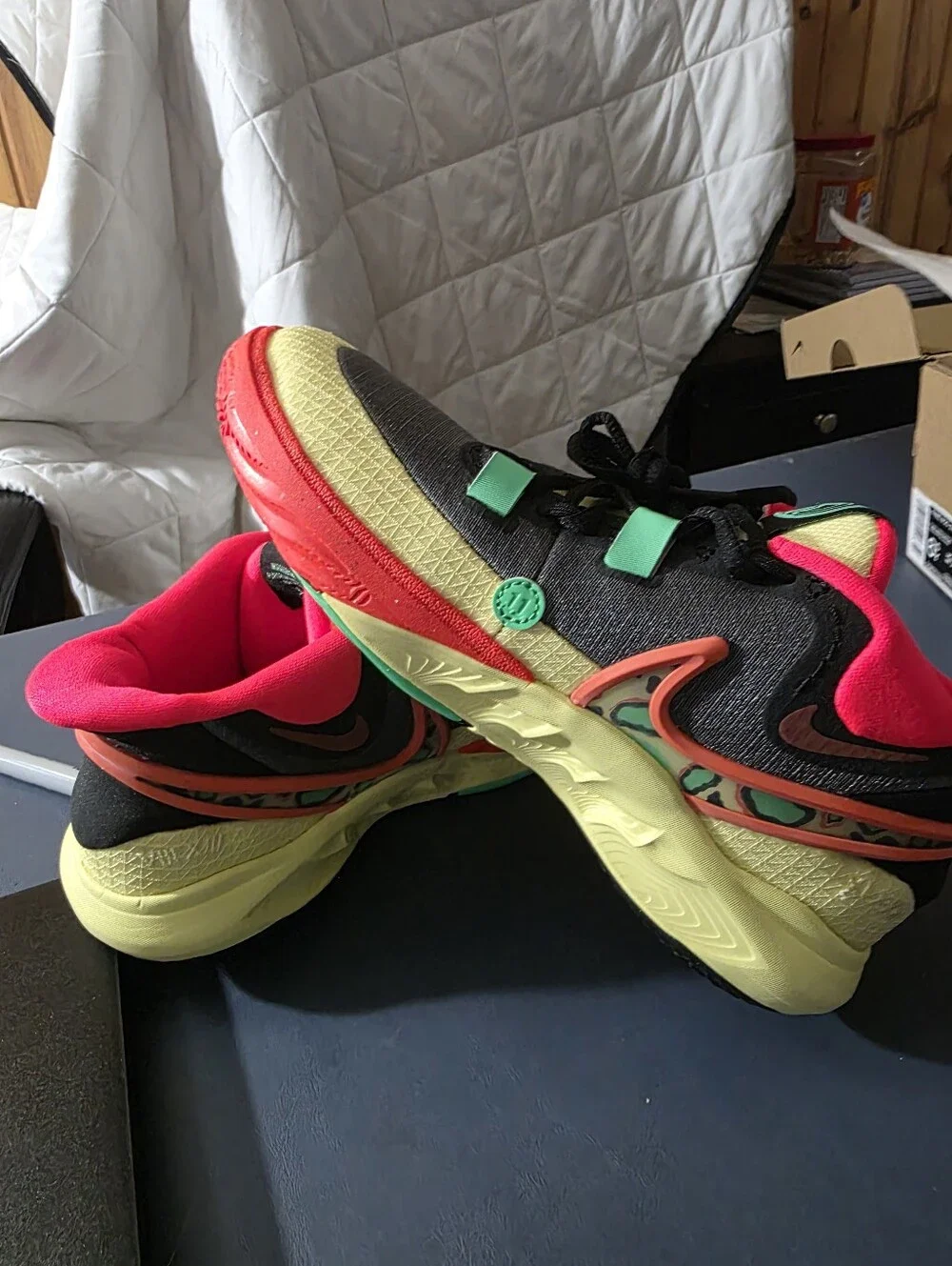 Nike Kyrie 8 GO Size 6.5yt8w Athletic Sneakers — Neon Yellow & Red
